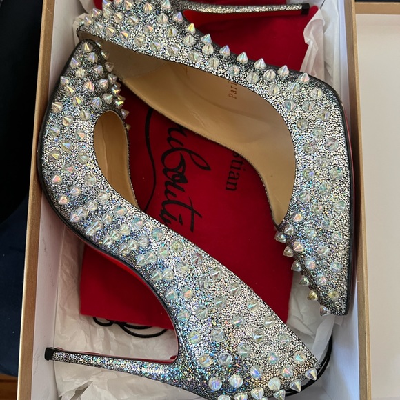 Christian louboutin follies spikes 100mm silver/clear - Picture 2 of 7